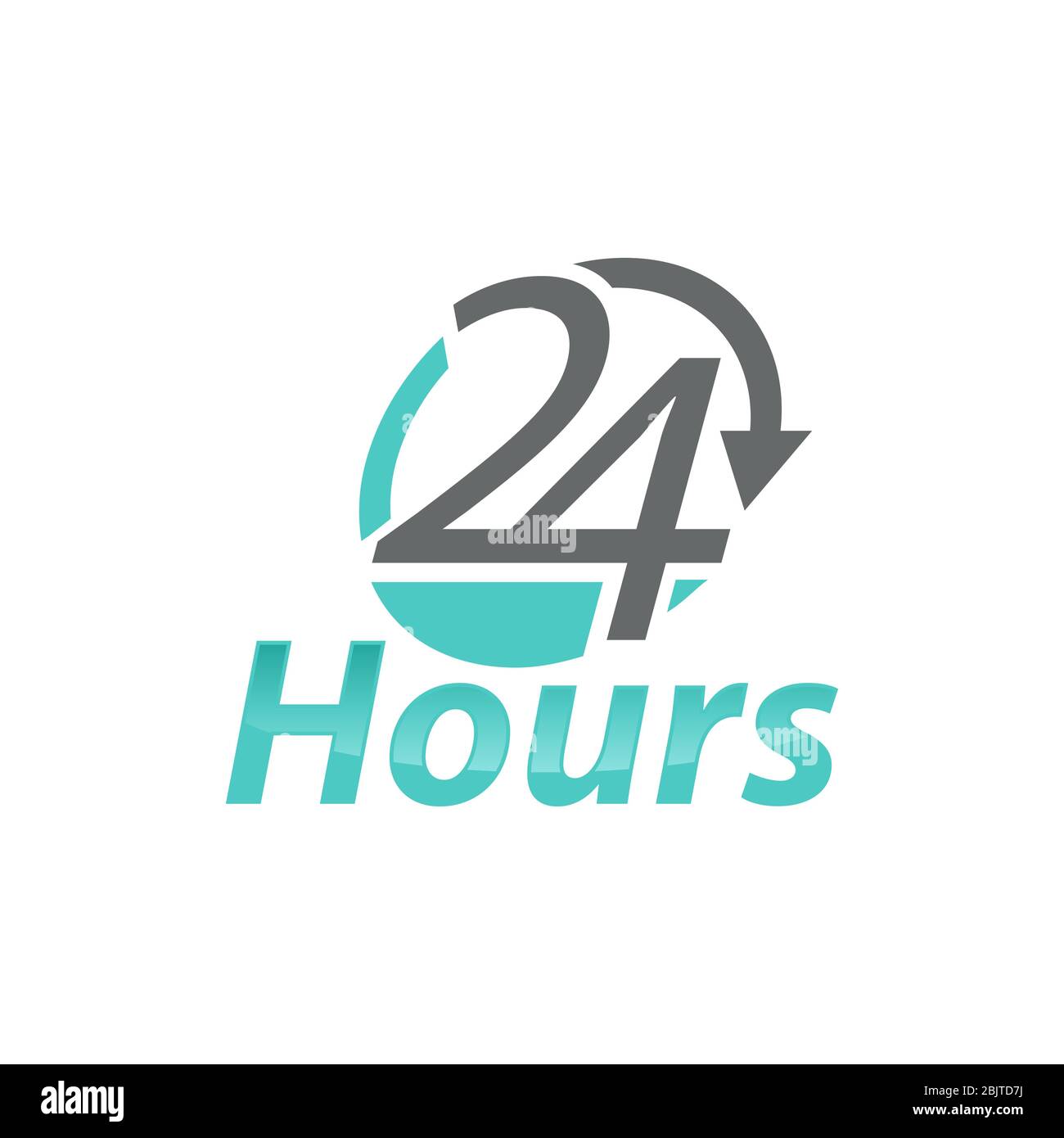 24 Hour Service Icon Flat Graphic Design Stock Vector