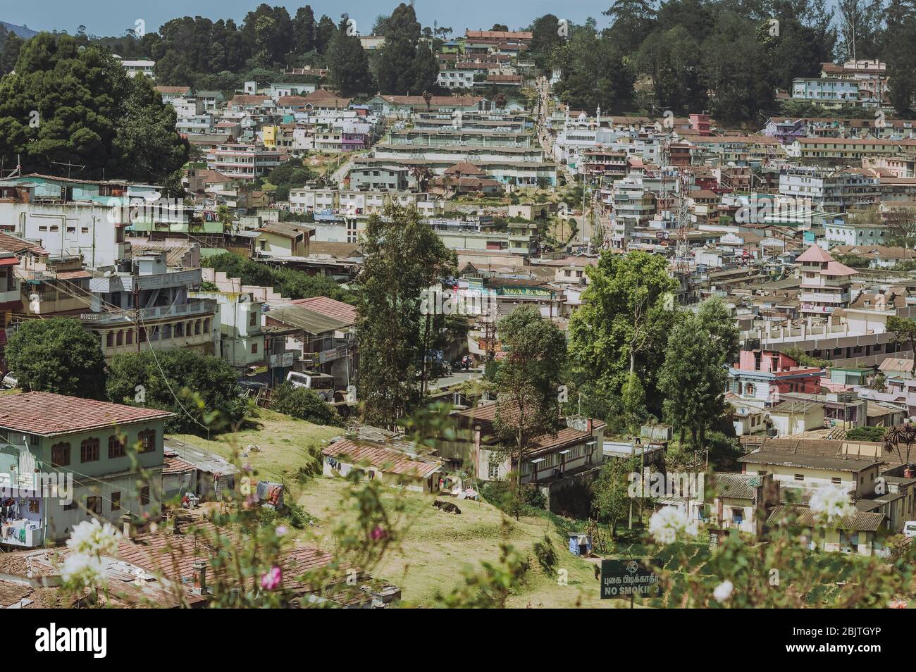 View of Ooty city of Tamil Nadu. A tourism place and the hill station with awesome chilled weather Stock Photo