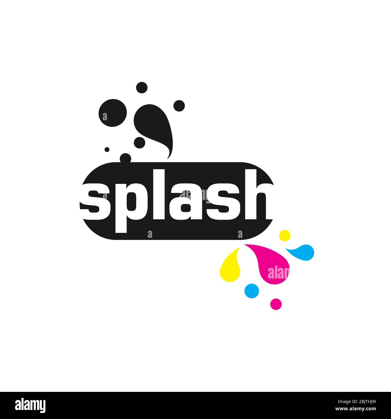 abstract typography ink splash logo concept Stock Vector