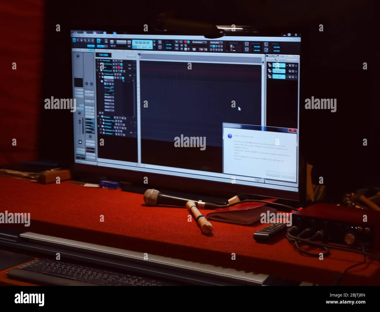 Sound engineer's workplace at radio station Stock Photo Alamy