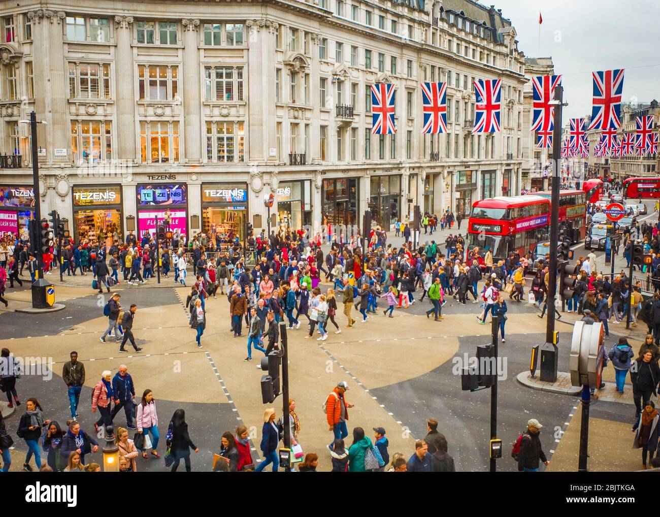 London- Oxford Street, landmark street and wold famous retail destination Stock Photo