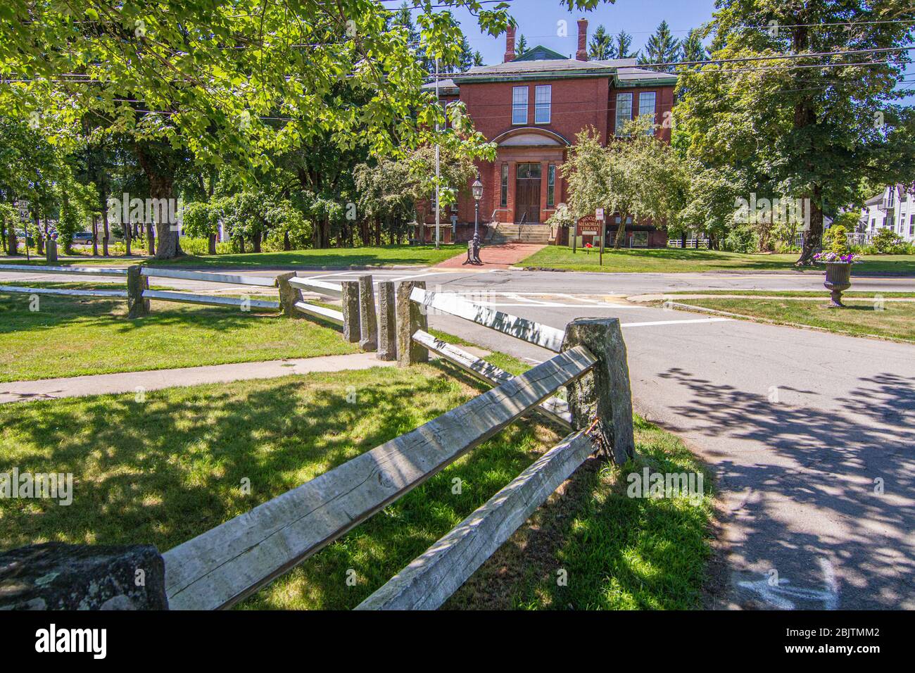 The Town Common and library in Barre, Massachusetts Stock Photo Alamy