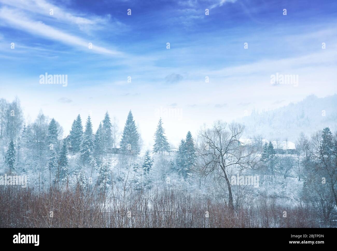 Beautiful winter landscape in countryside Stock Photo - Alamy