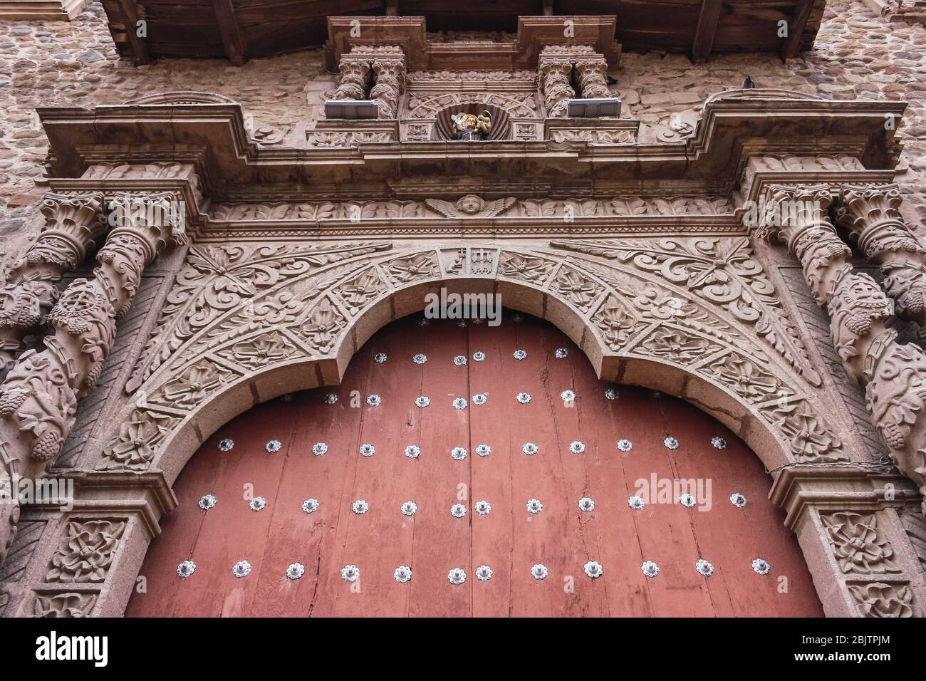 Entrance arch of the convent of San Francisco in Potosi, Bolivia Stock Photo
