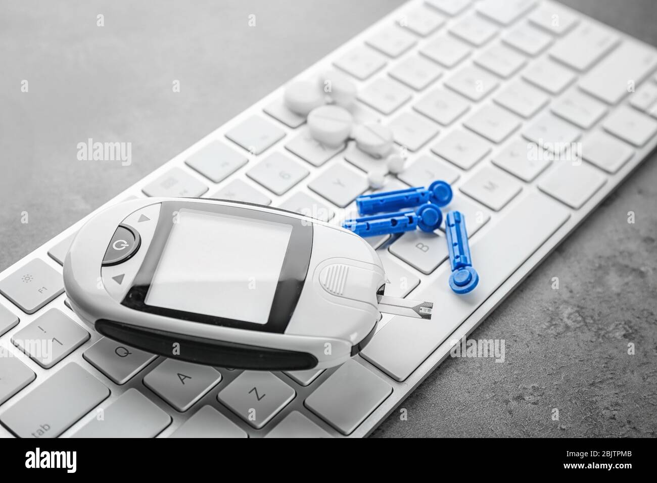 Digital on computer keyboard. Diabetes management Stock