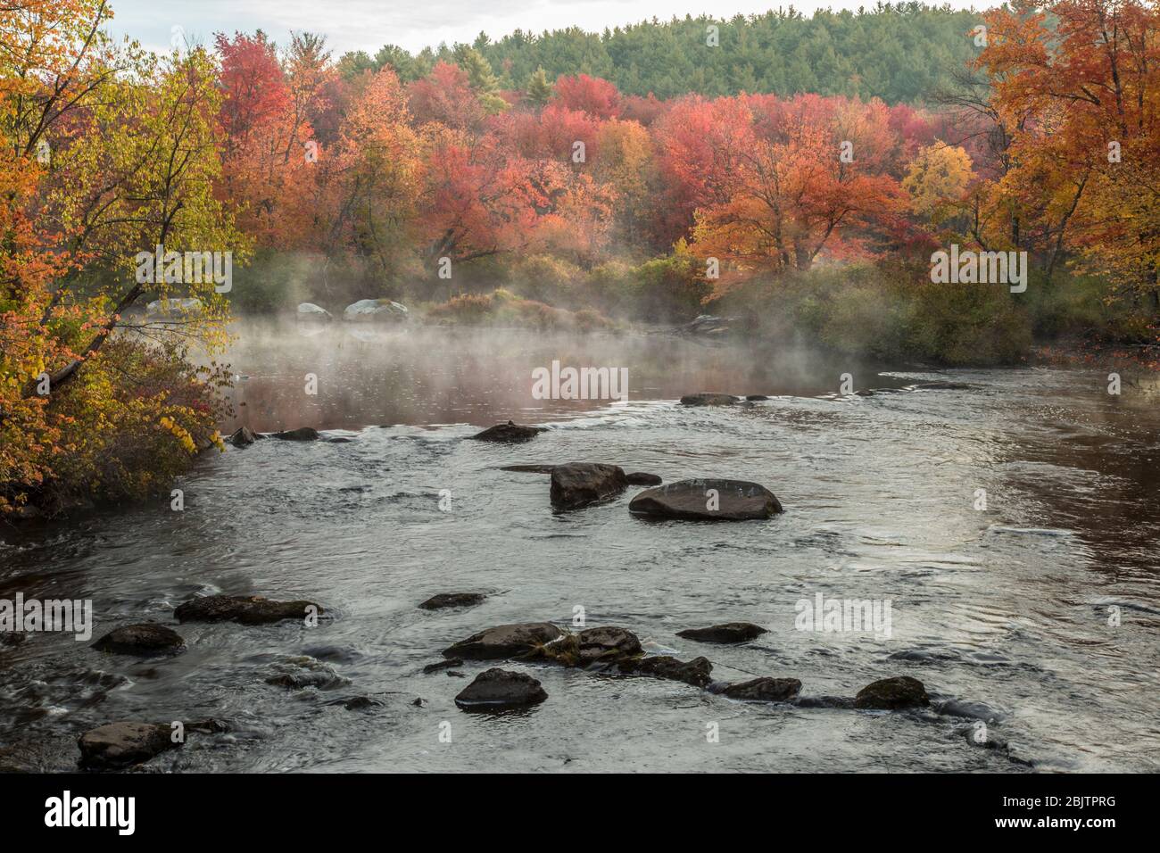 The Millers River at the Birch Hill  Dam Reservation, Royalston, MA Stock Photo