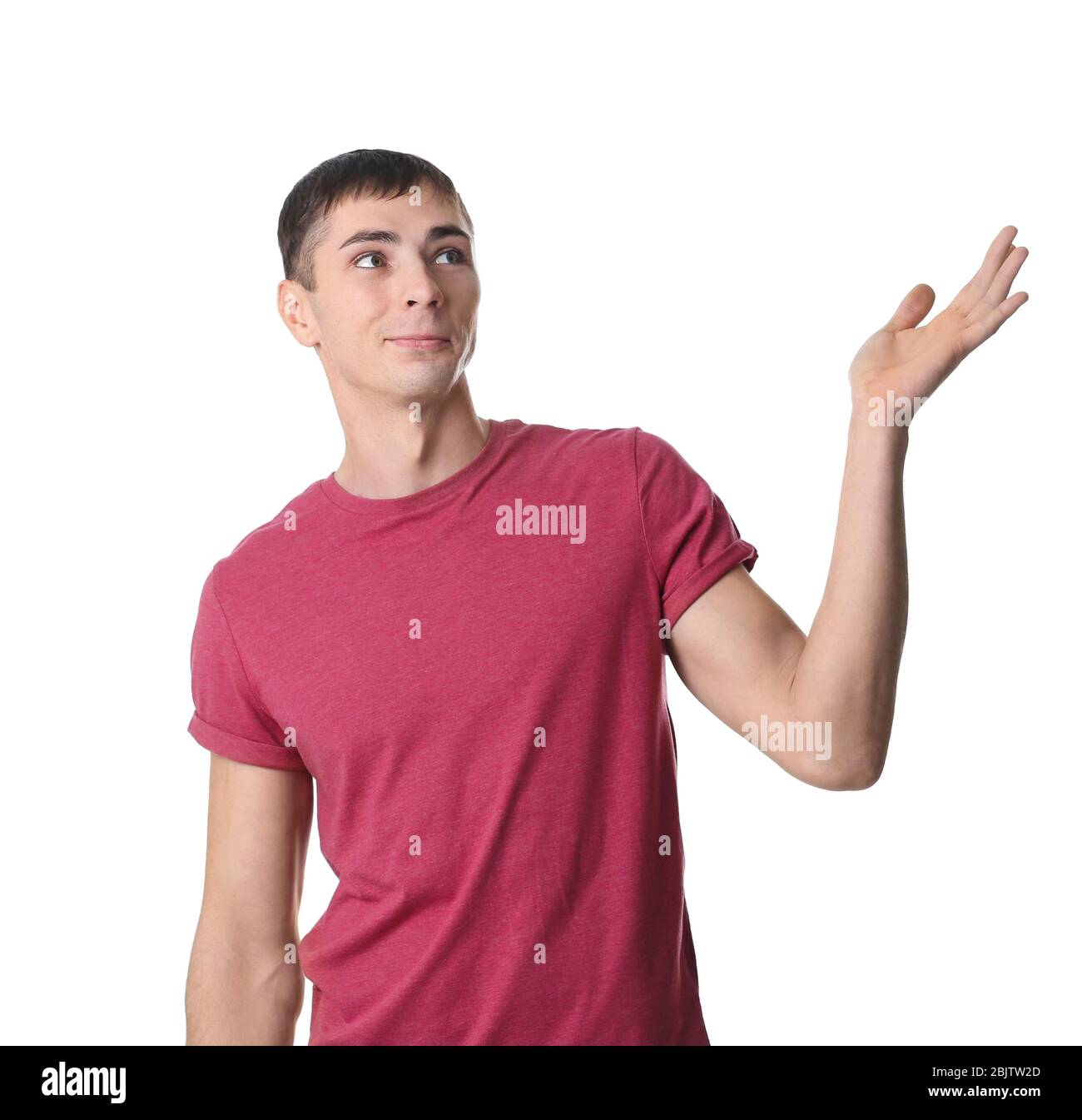Portrait of handsome young man on white background Stock Photo - Alamy