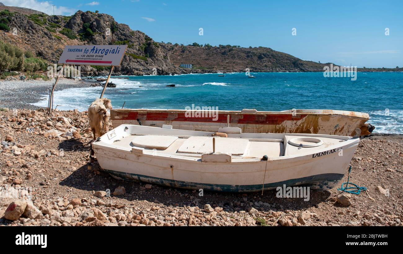 Lykos beach Loutro Stock Photo