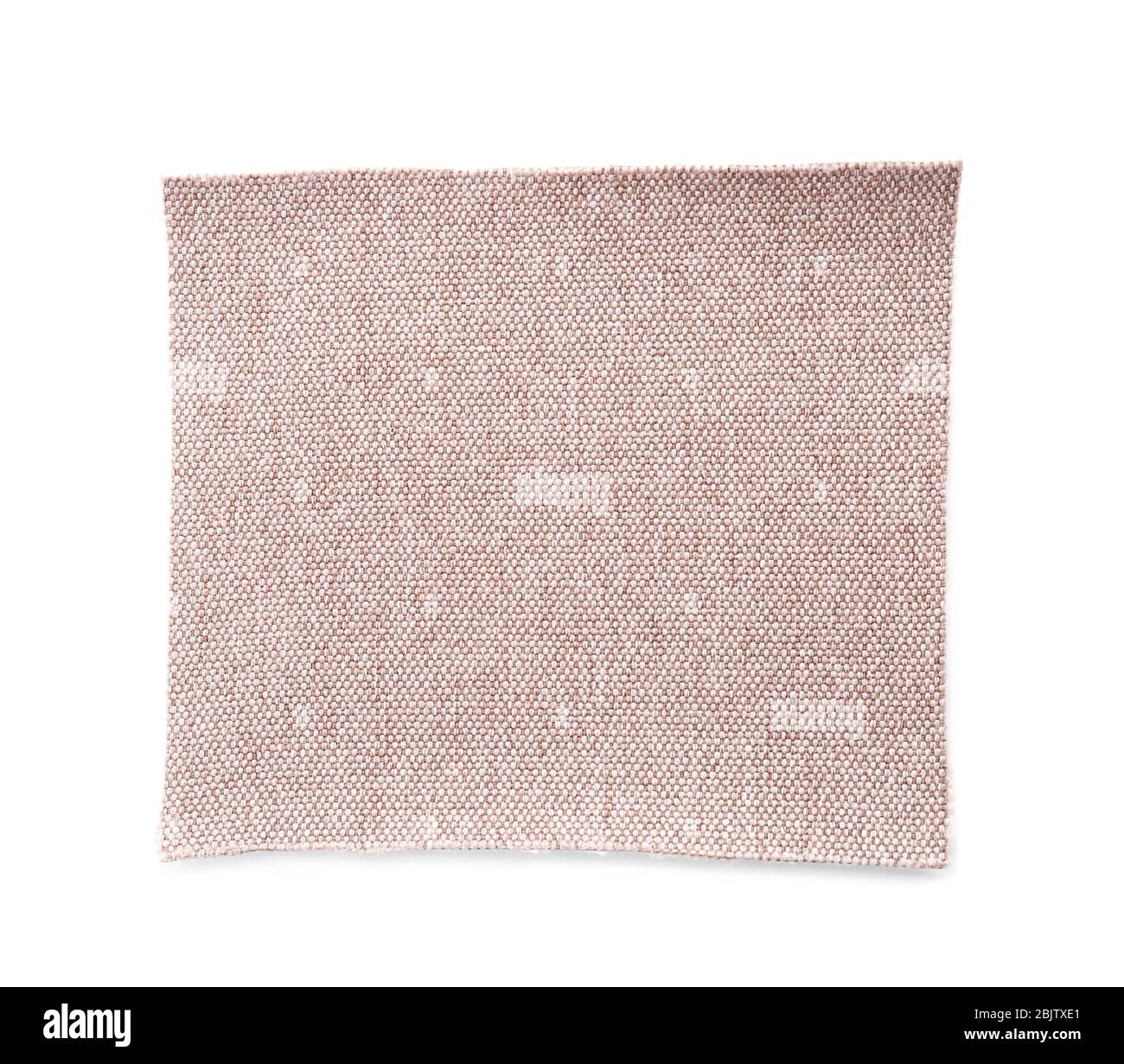 Textile sample on white background. Fabric texture Stock Photo Alamy