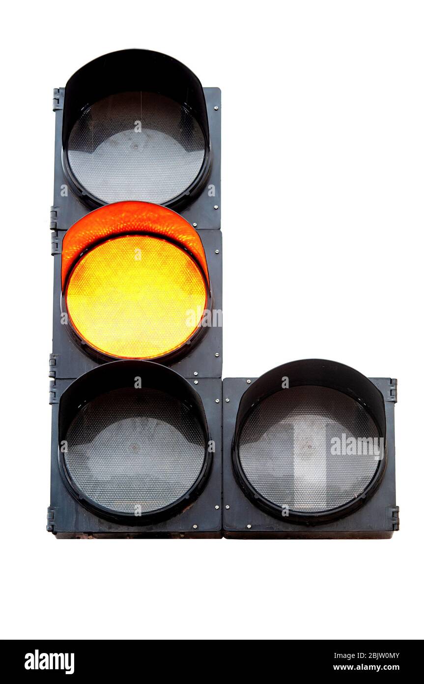 Isolated traffic light on white background Stock Photo