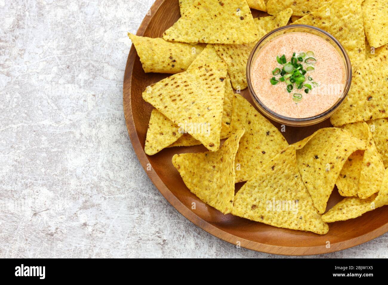 tortilla chips with karashi mentaiko(spicy pollack roe) dip Stock Photo ...