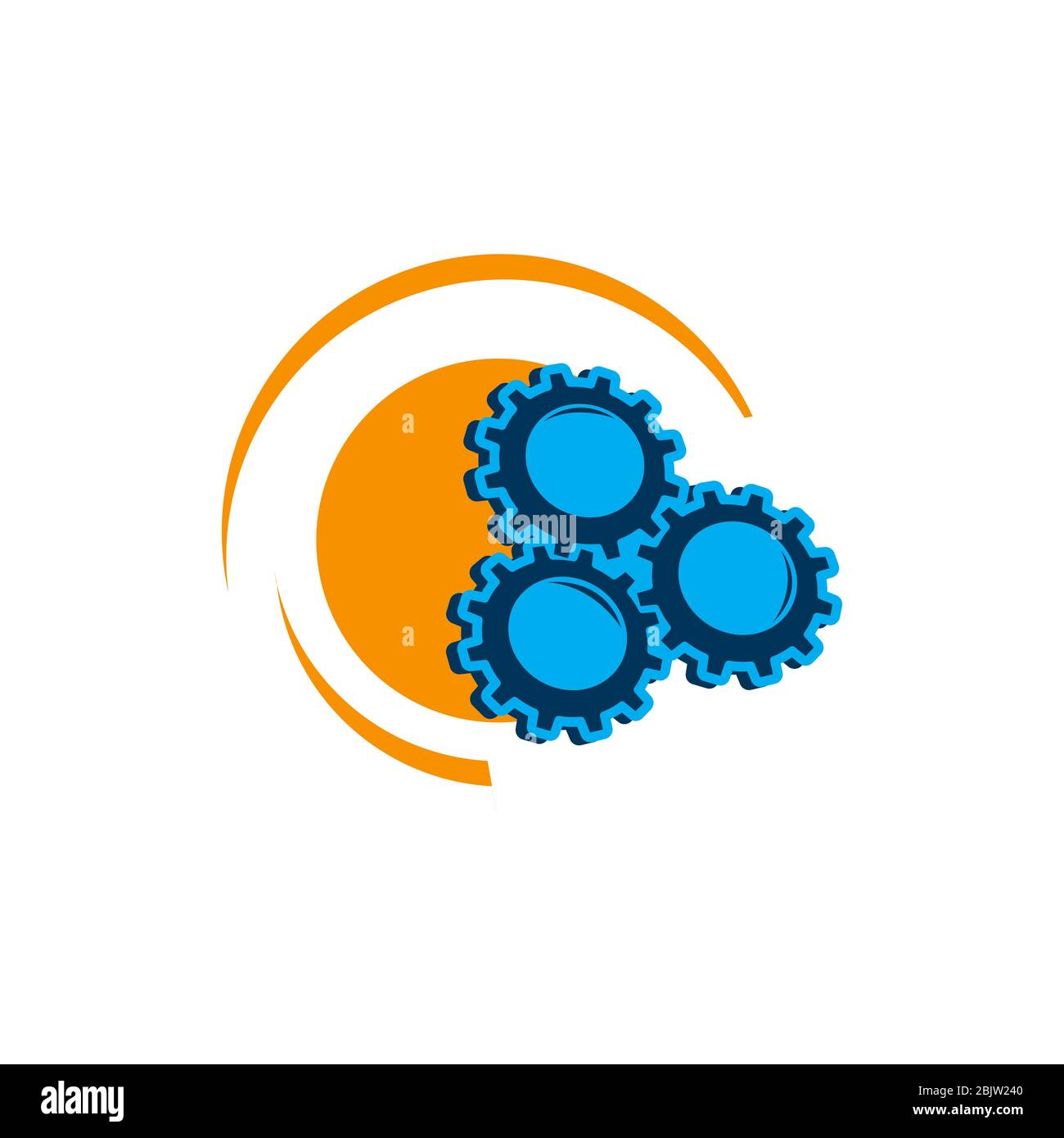 Settings icon. Blue gears. Functions symbol Stock Vector