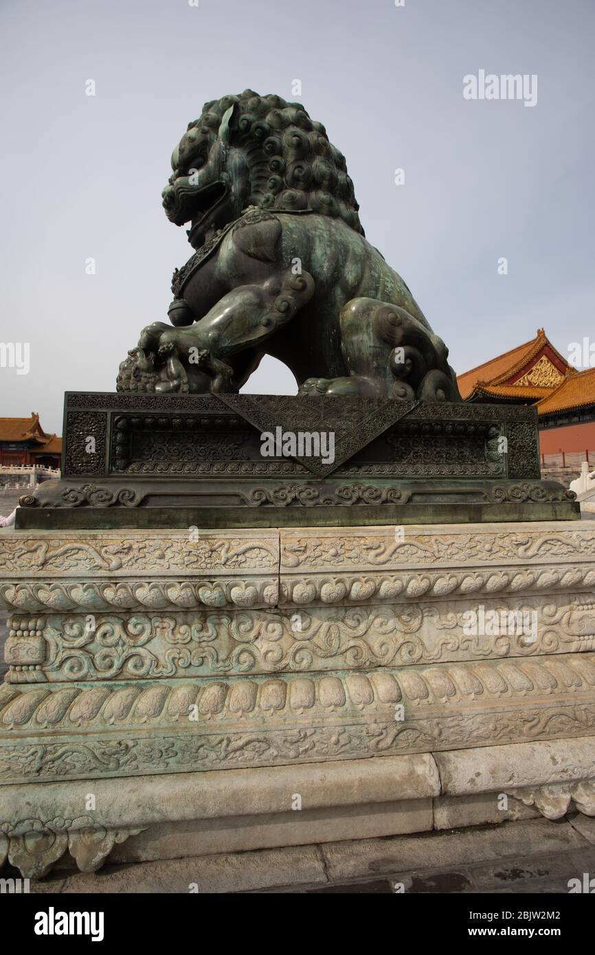 Statuary in forbidden city Palace Museum Beijing china Stock Photo