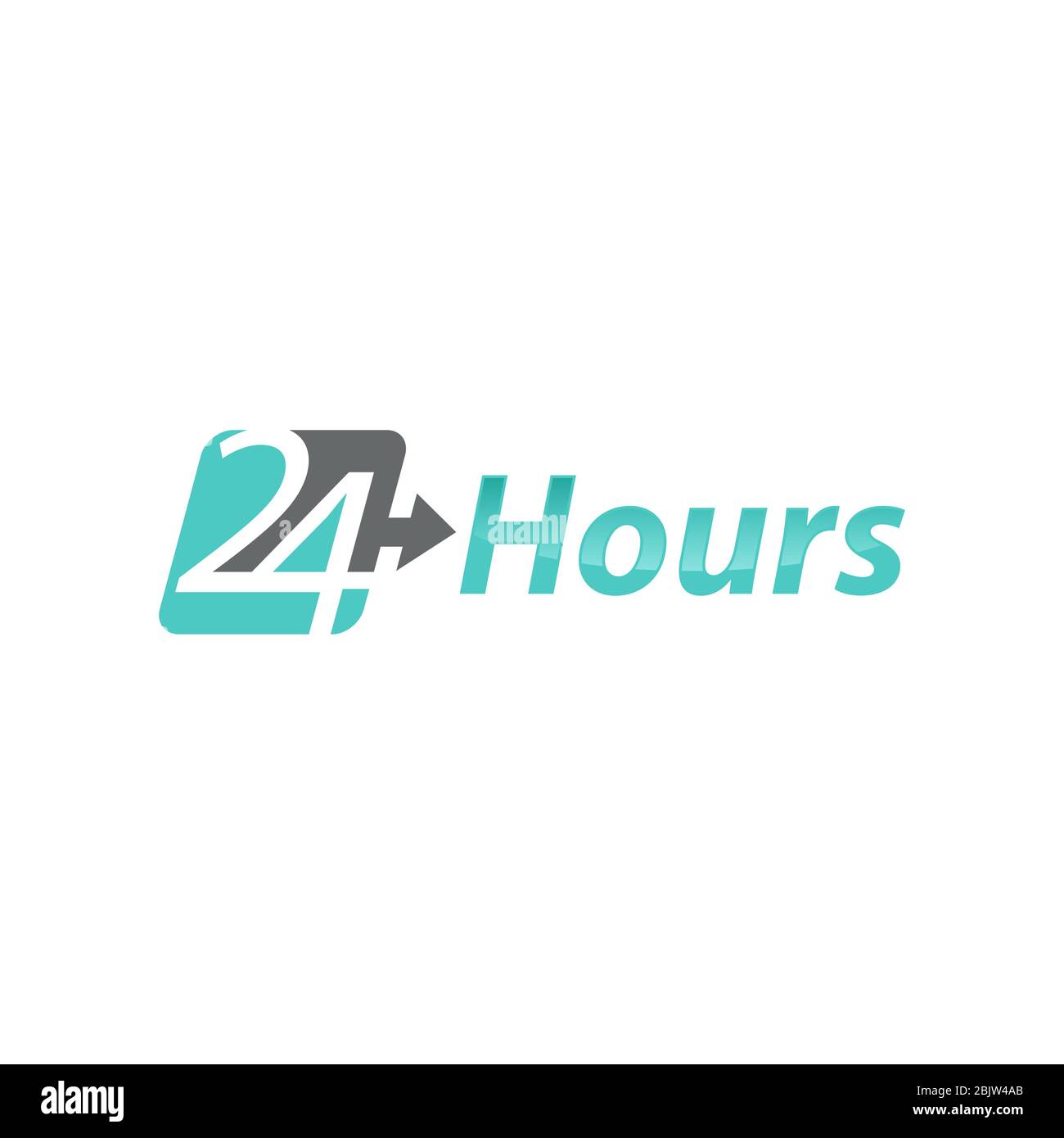 24 Hour Service Icon Flat Graphic Design Stock Vector