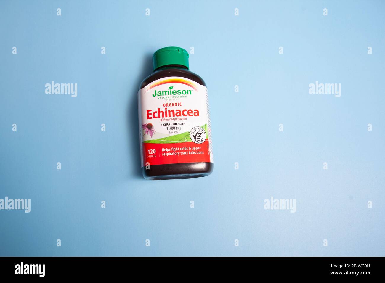 Halifax, Canada - April 11, 2020: A bottle of Jamieson brand vitamin Echinacea Stock Photo