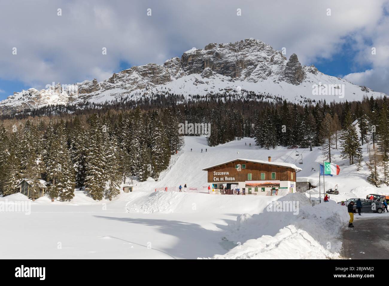 Misurina - Col de Varda ski resort, Dolomites, Italy Stock Photo