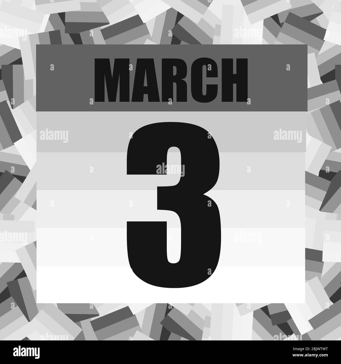 March 3 icon. For planning important day. Banner for holidays and