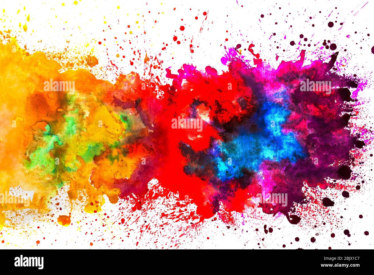 Watercolor splash on white background. Celebration of Holi festival Stock  Photo - Alamy
