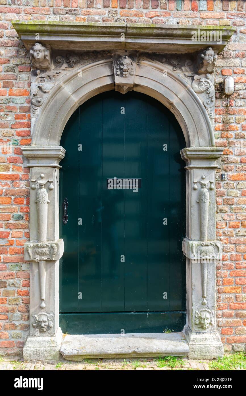 picture of a historic door in Veere, Netherlands Stock Photo