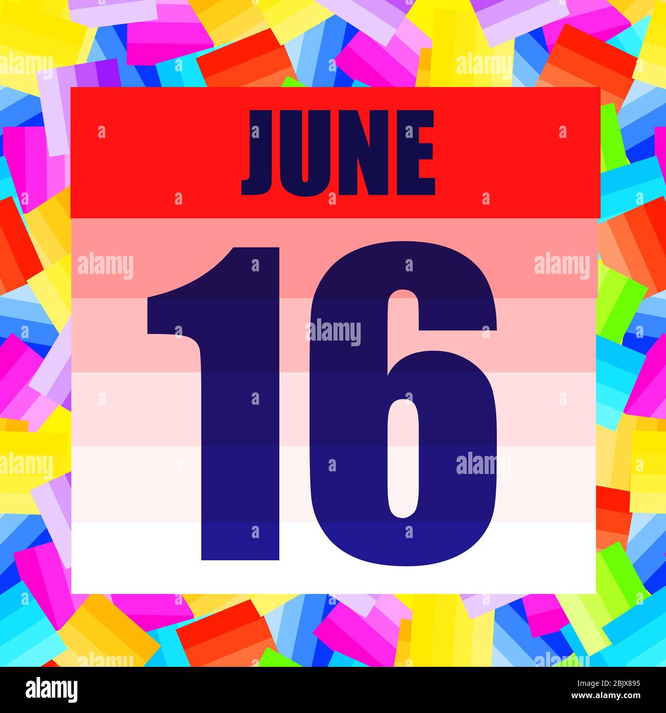 June 16 icon. For planning important day. Banner for holidays and