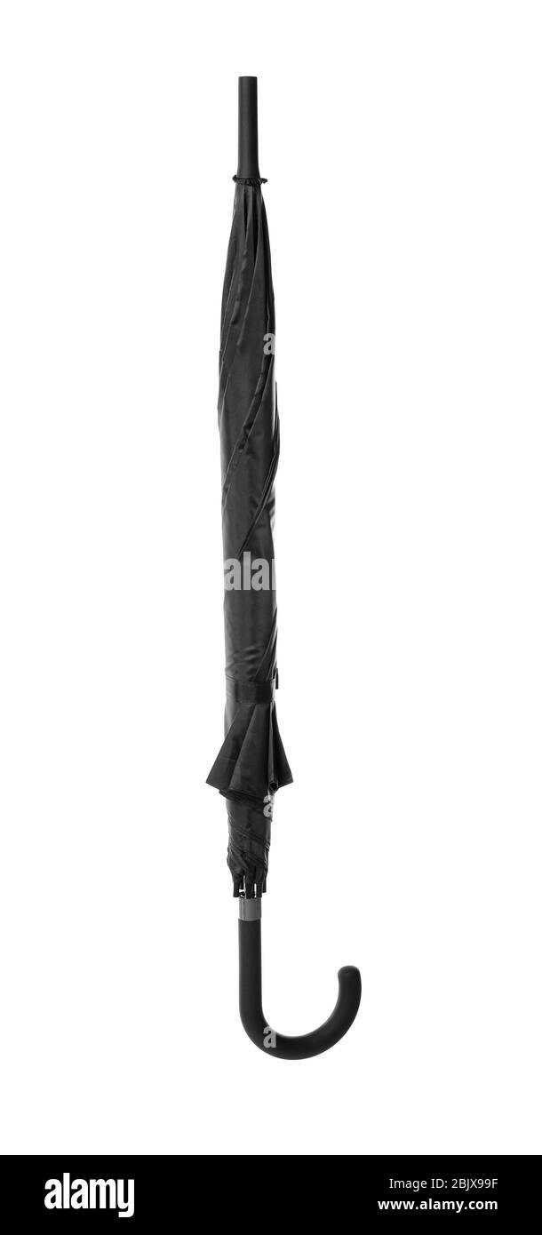 Black umbrella on white background Stock Photo Alamy