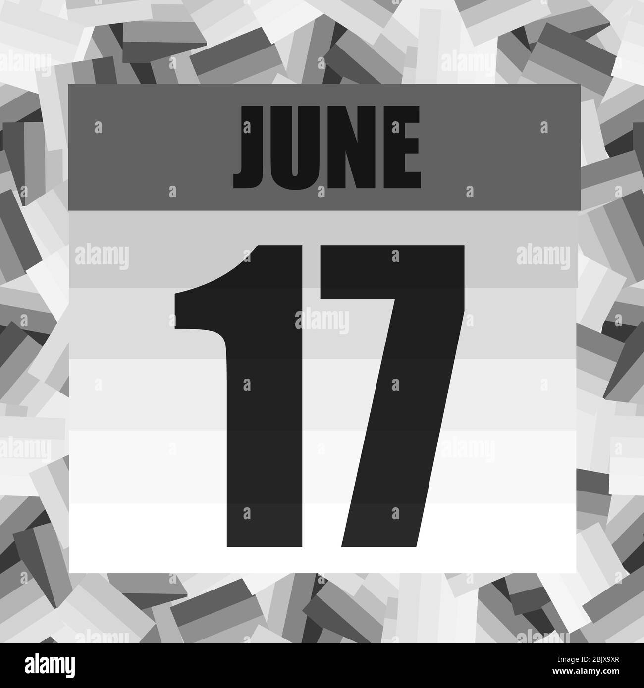 June 17 icon. For planning important day. Banner for holidays and special days. Seventeenth of june icon. Illustration. Stock Photo