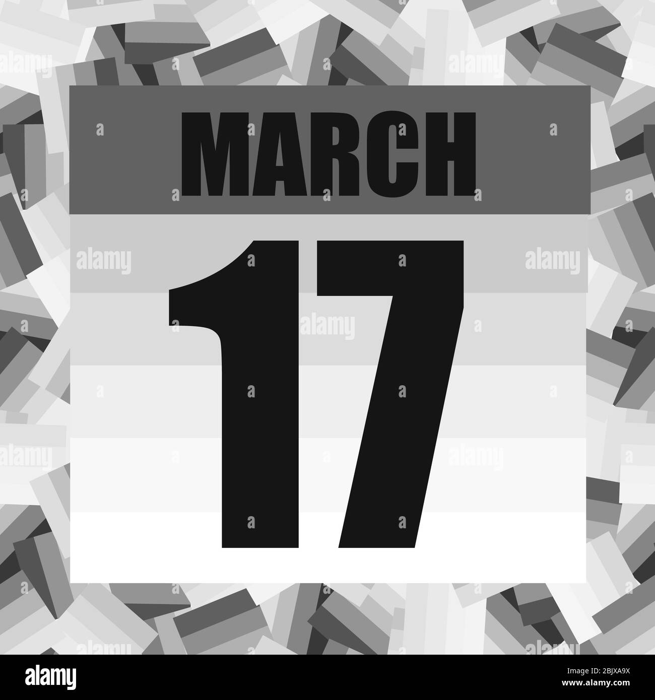 March 17 icon. For planning important day. Banner for holidays and special days. Seventeenth of