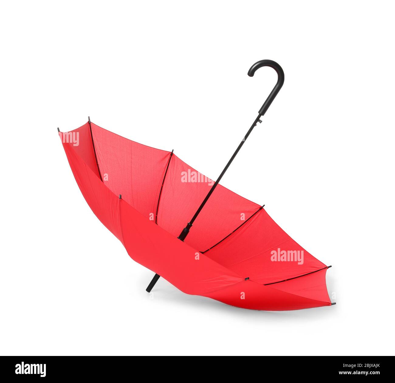 Stylish red umbrella on white background Stock Photo - Alamy