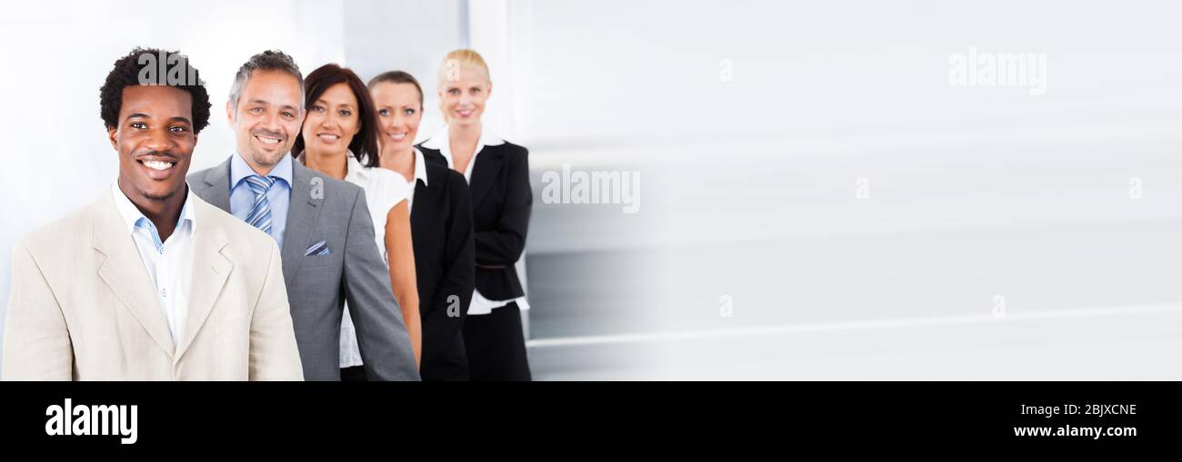 Diverse Group Business People Including Black Smiling African Man Stock Photo