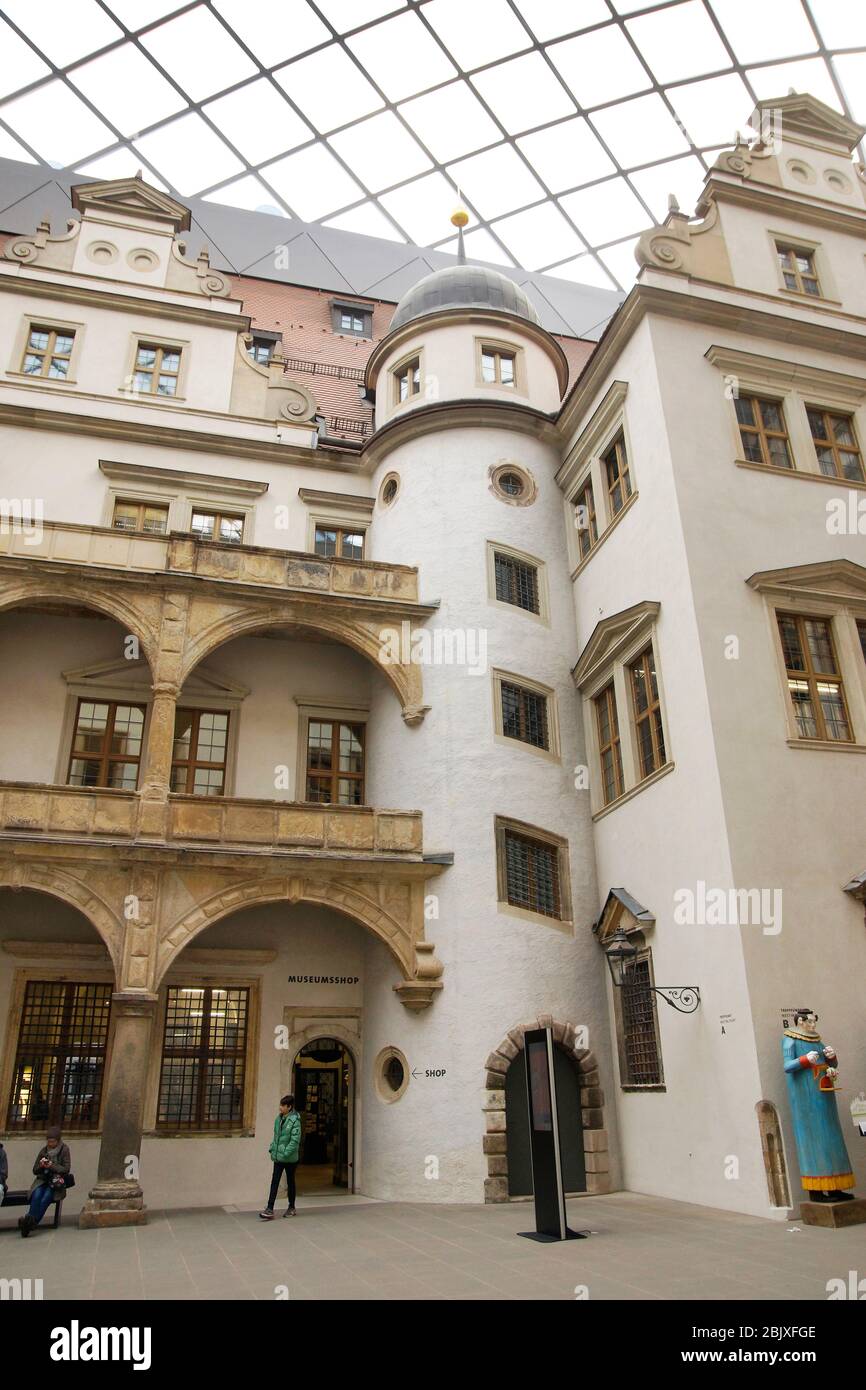 Enclosed western courtyard of Dresden Castle Stock Photo