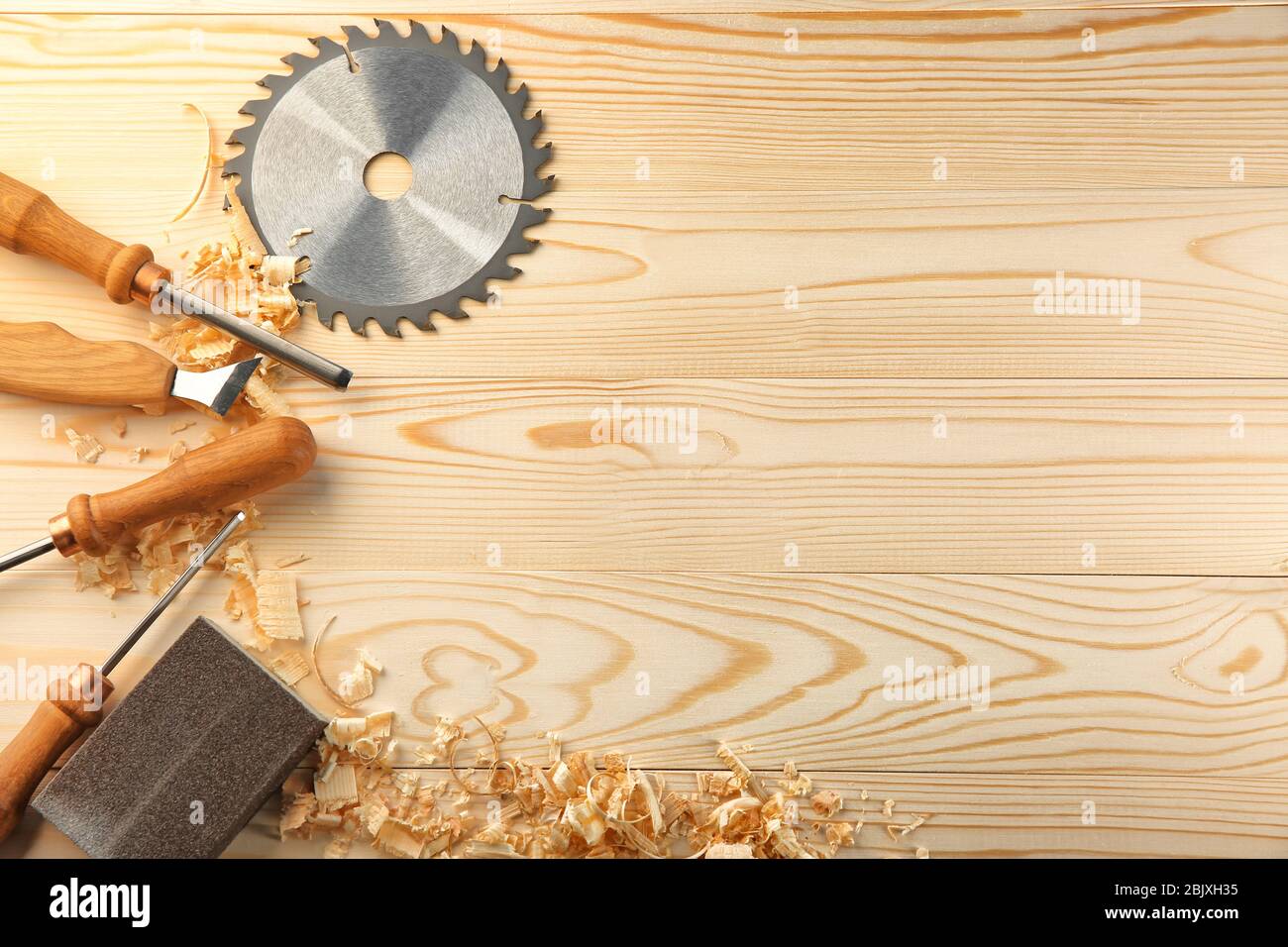 Set of carpenter’s tools on wooden background Stock Photo - Alamy