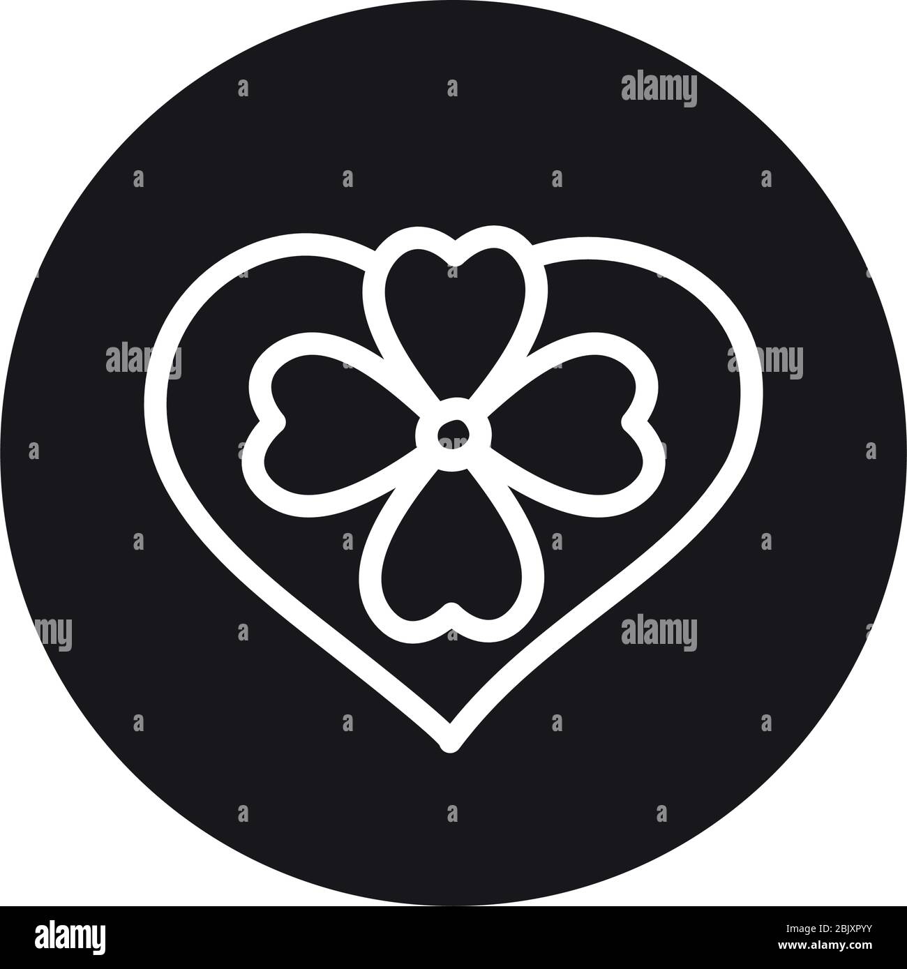 heart with flower icon over white background, line block style, vector ...