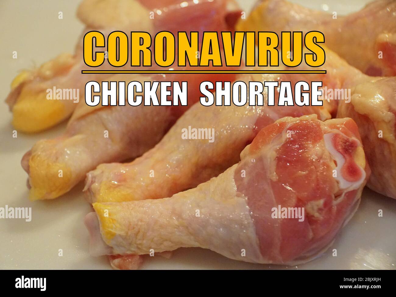 Chicken shortage due to the impact of coronavirus Stock Photo