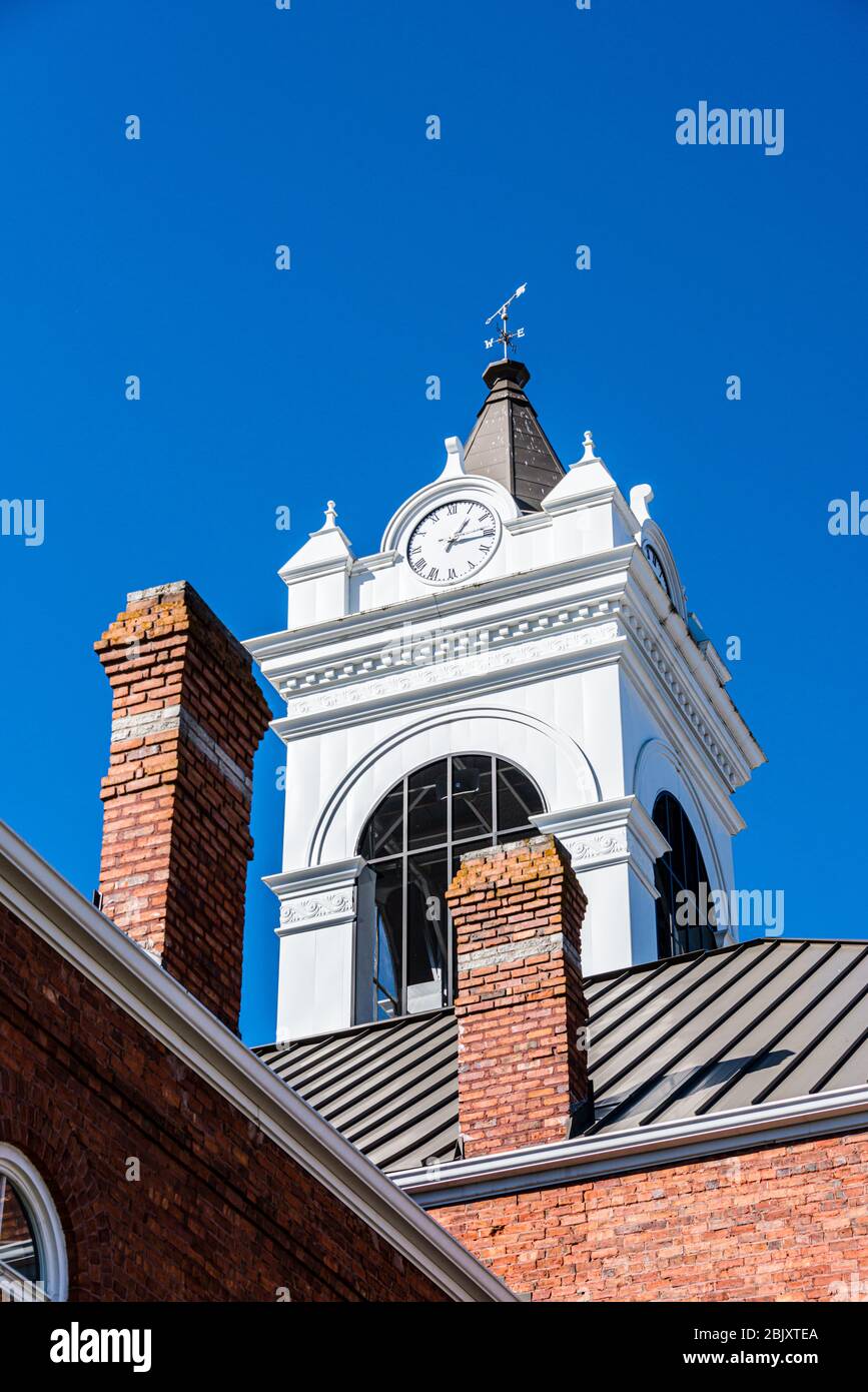 Blairsville, GA Historic Union County Courthouse - Clock Tower Stock Photo