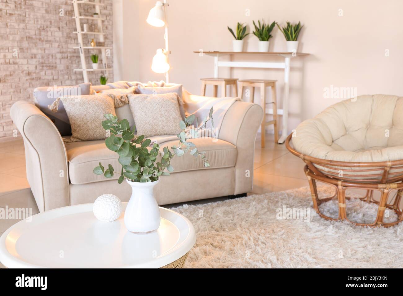 Stylish interior of modern living room Stock Photo - Alamy