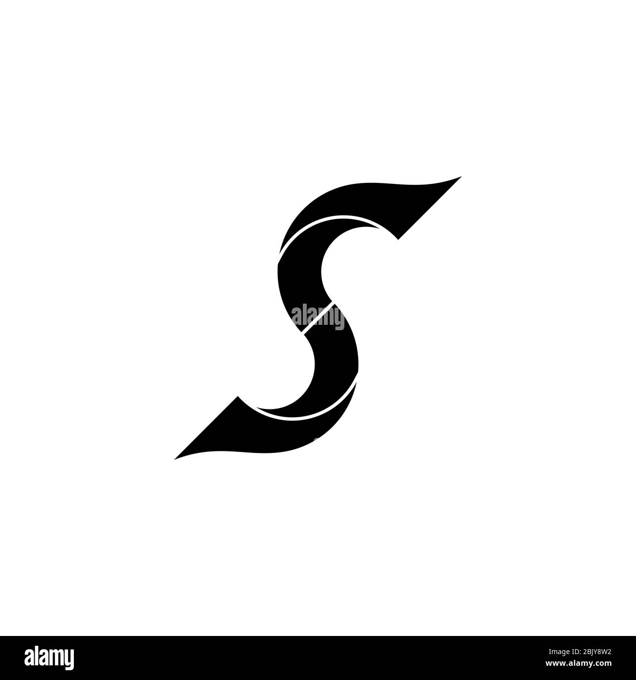 Initial letter S graphic logo design concept template, isolated on white background. Stock Vector
