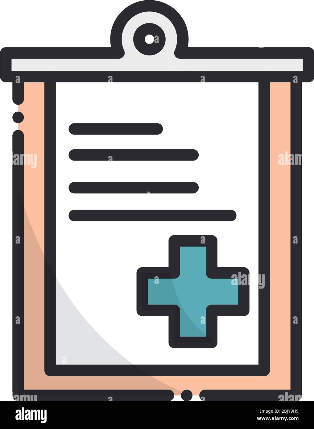 medical report clipboard health care equipment vector illustration line