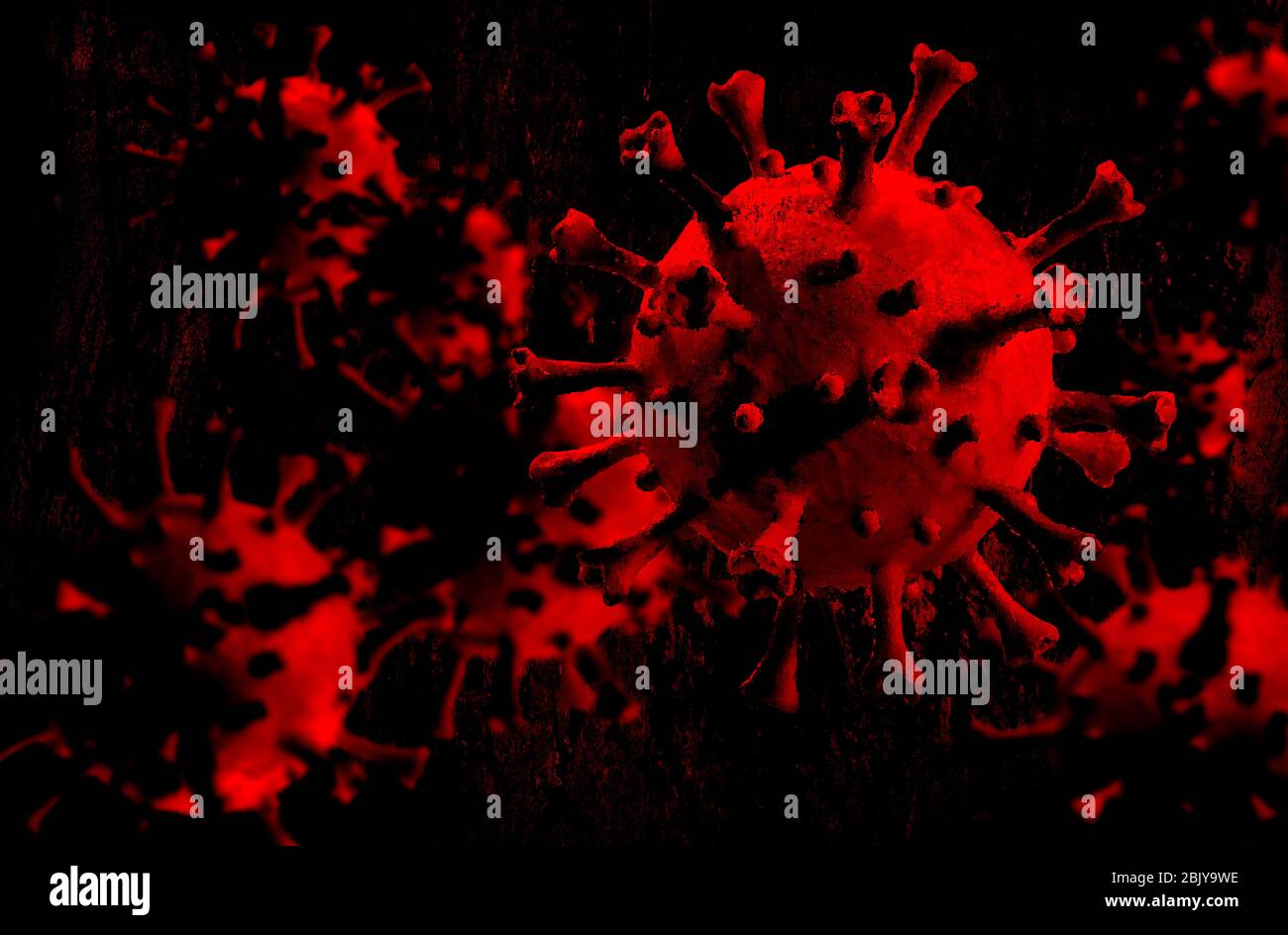 Digital image of redÂ models of Coronavirus Stock Photo