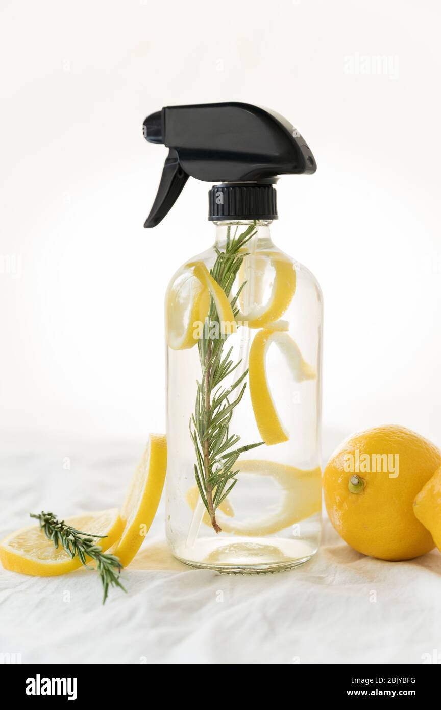 Homemade natural cleaning sprayÂ Stock Photo