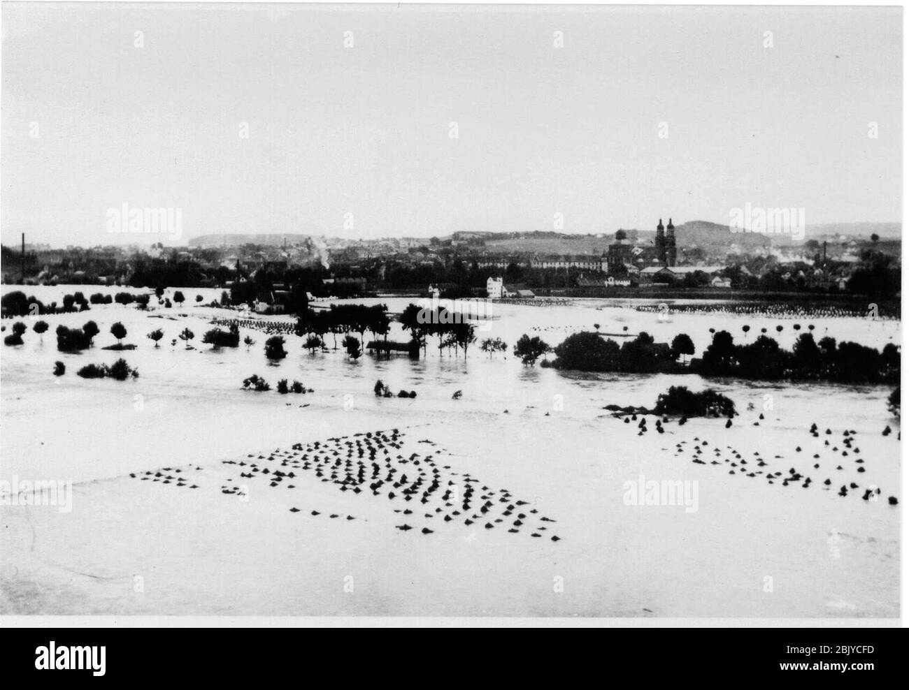 Hochwasser Kempten unter Wasser 1910. Stock Photo