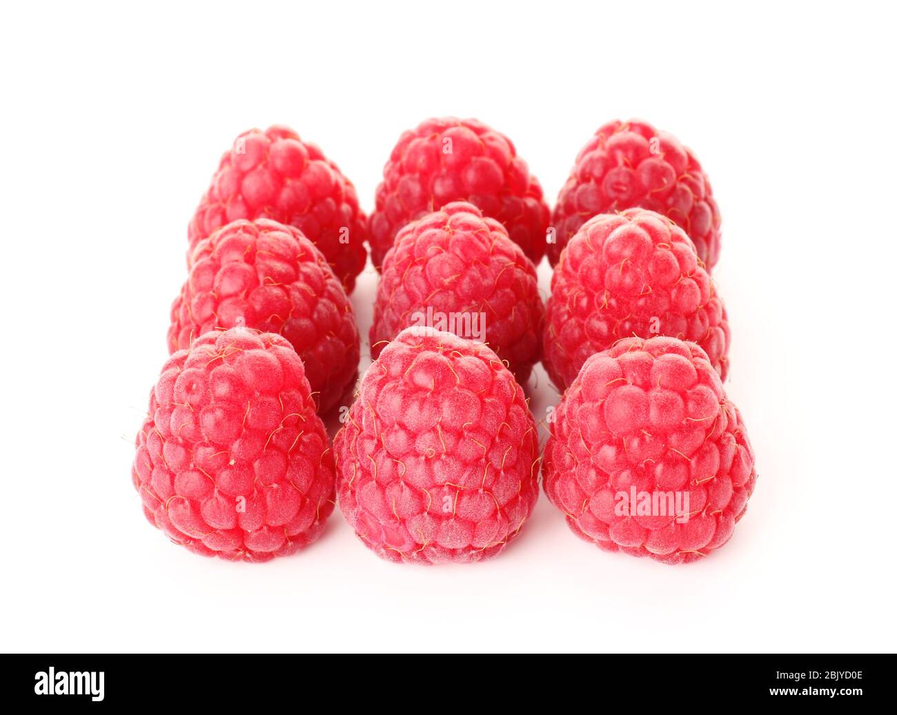 Sweet ripe raspberry on white background Stock Photo - Alamy