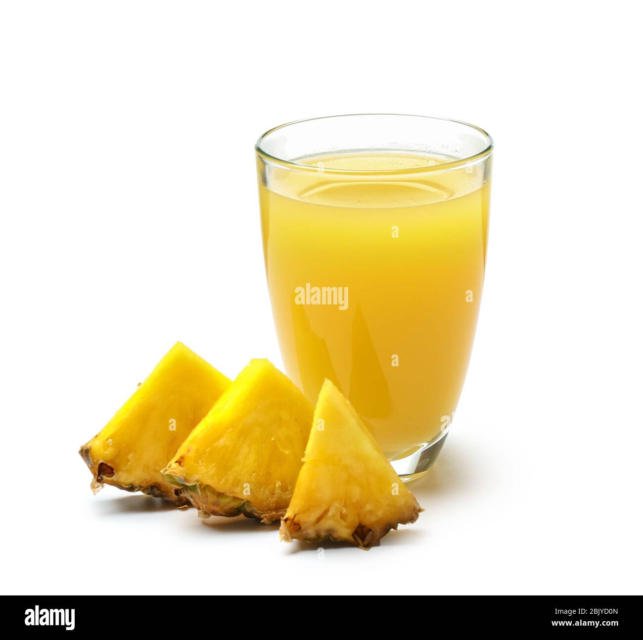 Glass of fresh pineapple juice on white background Stock Photo Alamy
