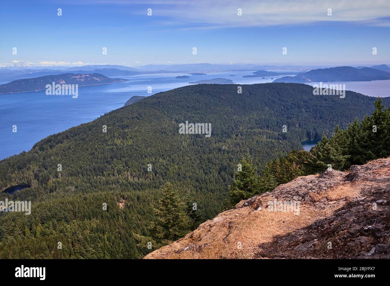USA, Washington, San Juan County, Orcas Island, Scenic forested landscape Stock Photo