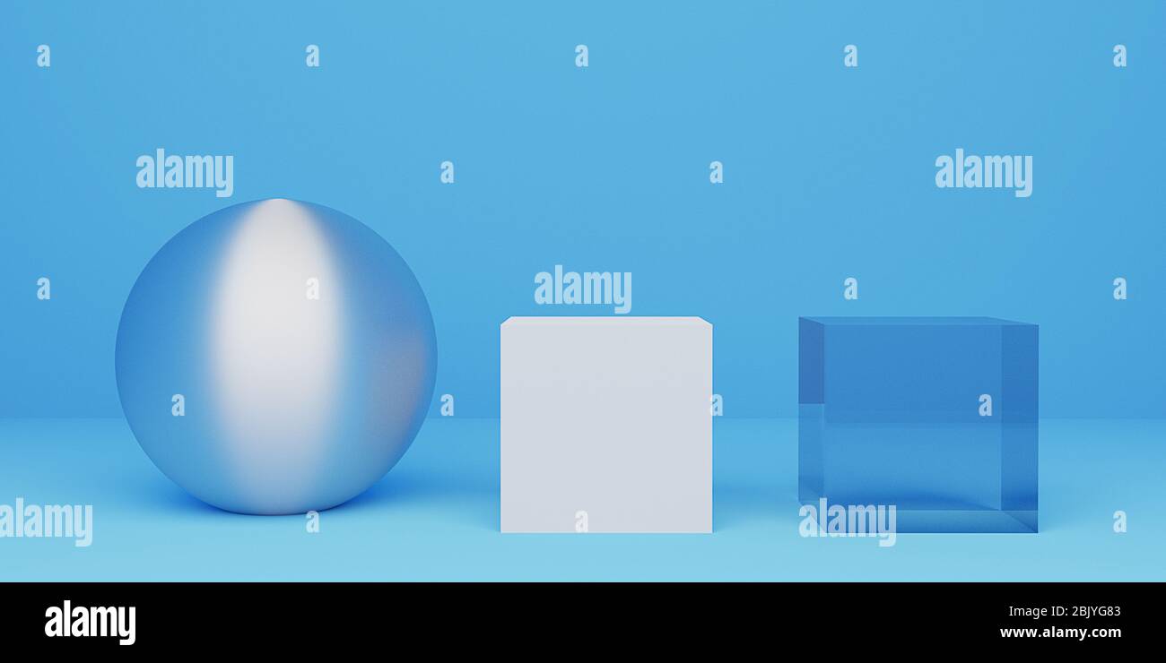 illustration of Abstract 3d rendering of geometric shapes simple ...