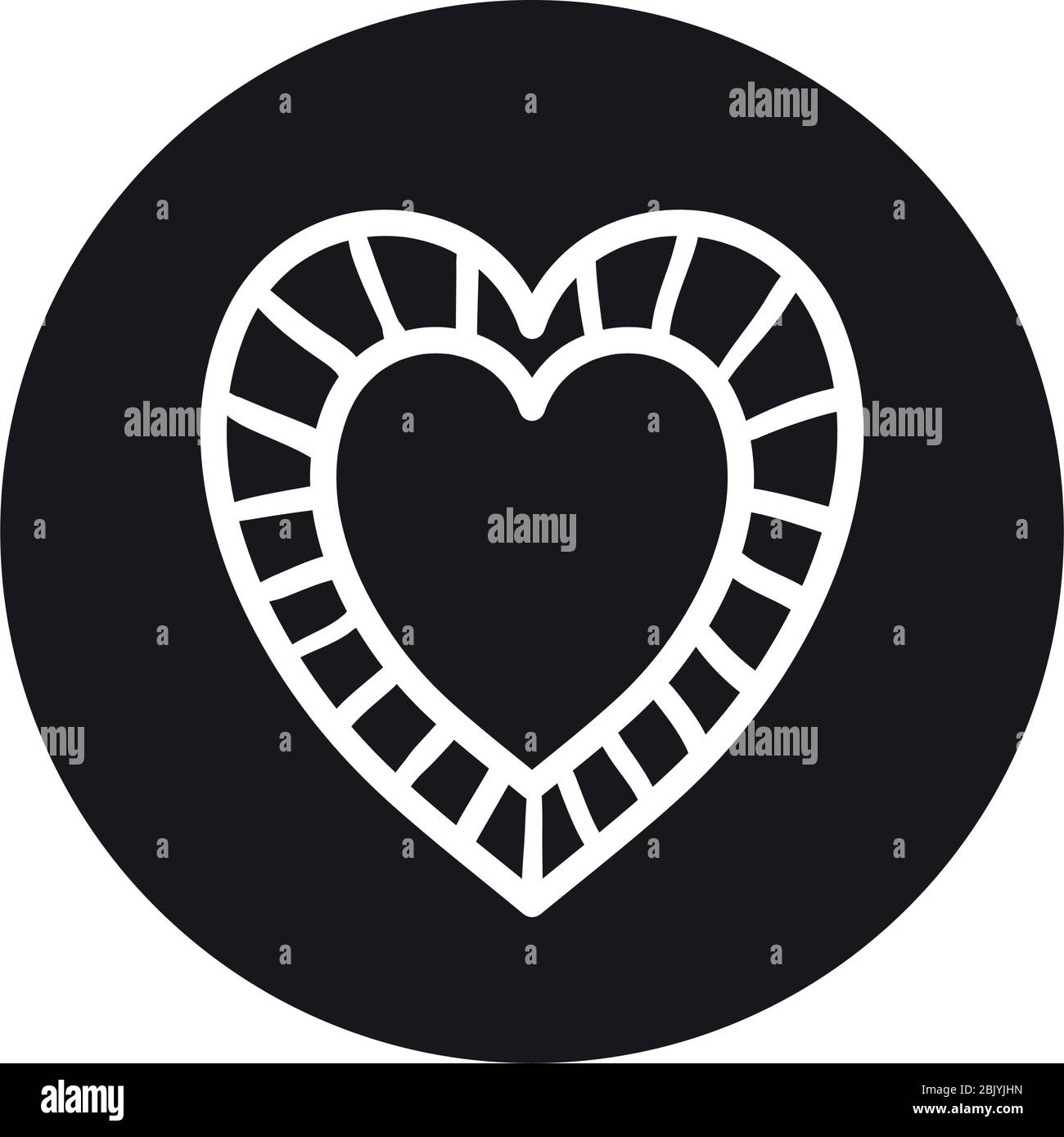 heart frame icon over white background, line block style, vector ...