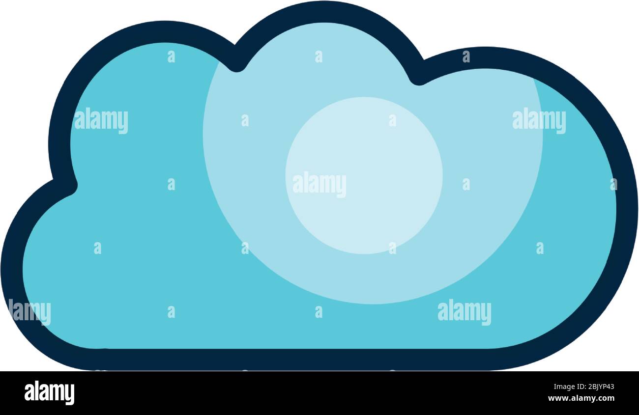 user interface concept, cloud icon over white background, line color ...