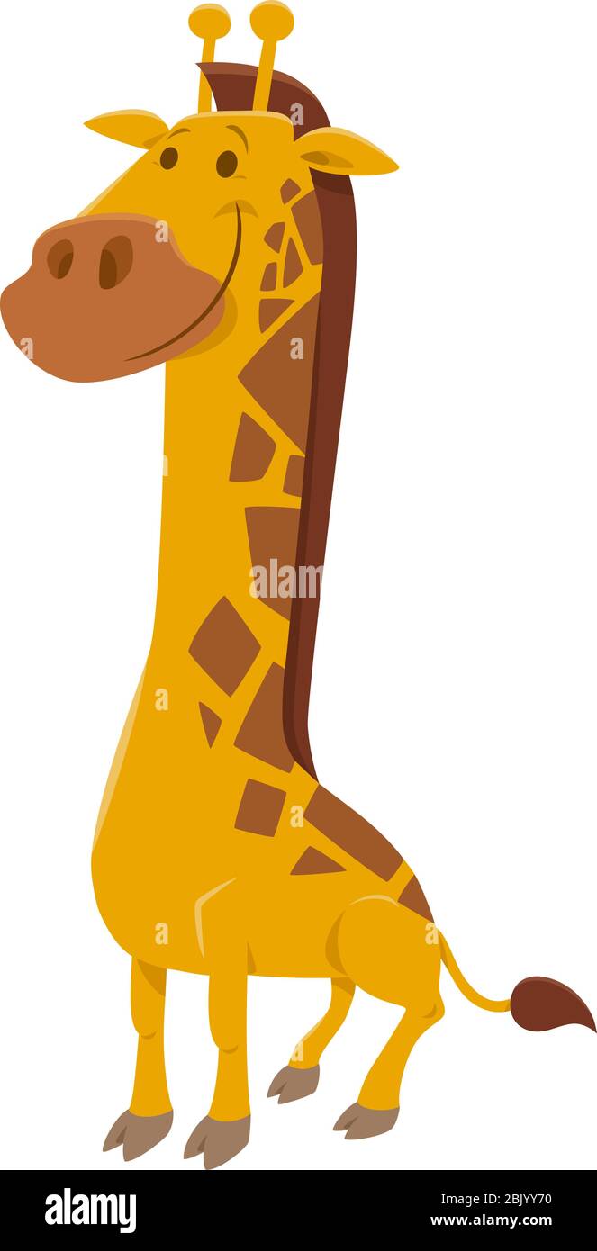 Cartoon Illustration of Funny Giraffe Safari Wild Animal Comic Character  Stock Vector Image & Art - Alamy