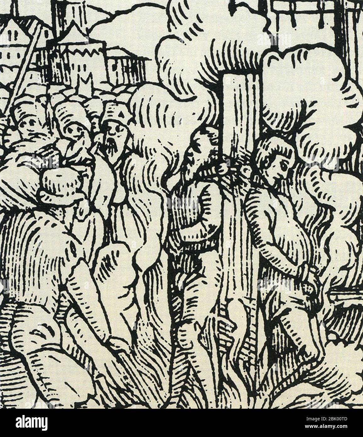 Holzchnitt-1553-Schrift-Ludwig-Rabus. Stock Photo