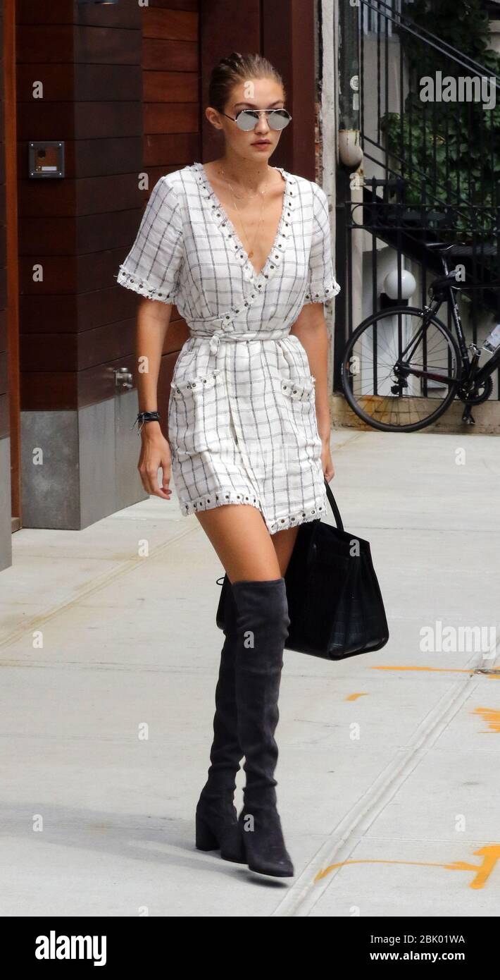 wrap dress with thigh high boots