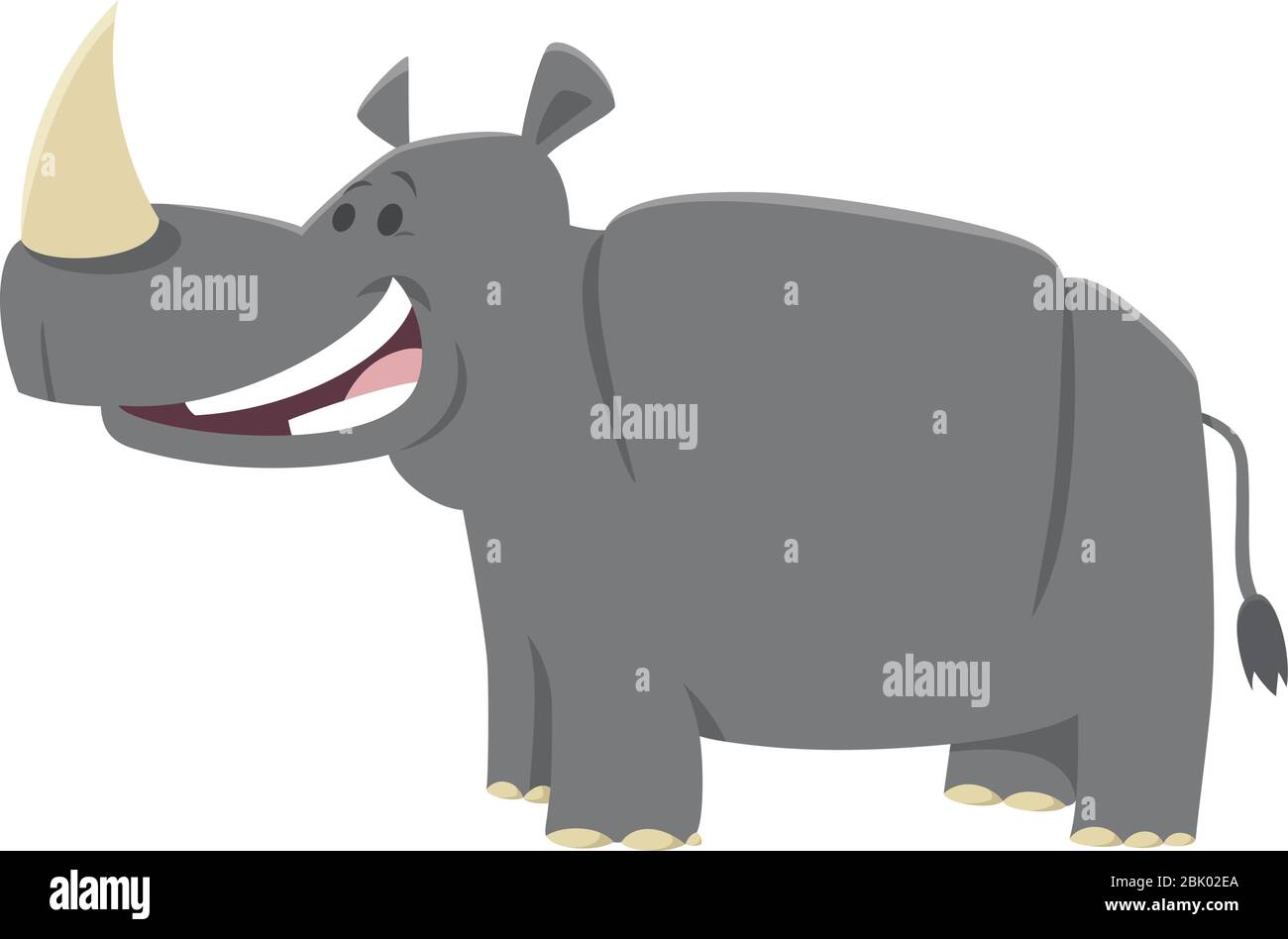 Cartoon Illustration of Funny Rhino or Rhinoceros Wild Animal Comic  Character Stock Vector Image & Art - Alamy